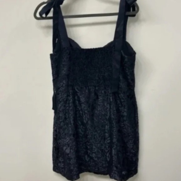 NWT House of Harlow 1960 Mini Boho Chic Floral Bow Tie Sleeves Dress Velvet XS - Picture 4 of 5